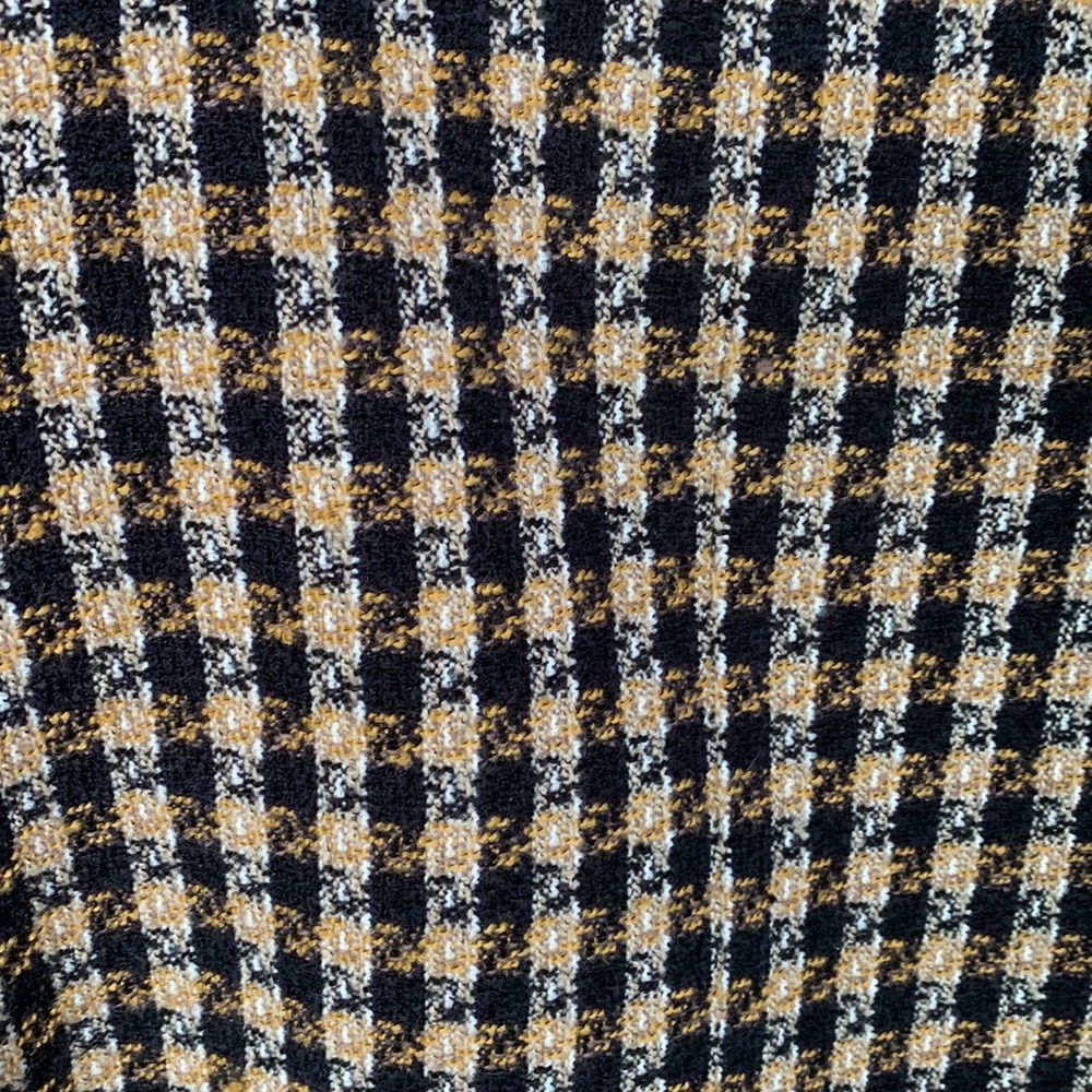 10 Crosby Derek Lam Tweed Checkered Black & Gold Ruffle Blazer size 16 - Picture 13 of 13